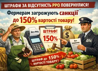 Штрафи за відсутність РРО повернулися: фермерам загрожують санкції до 150% вартості товару